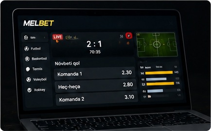 Melbet live statistika və mərc bazarları